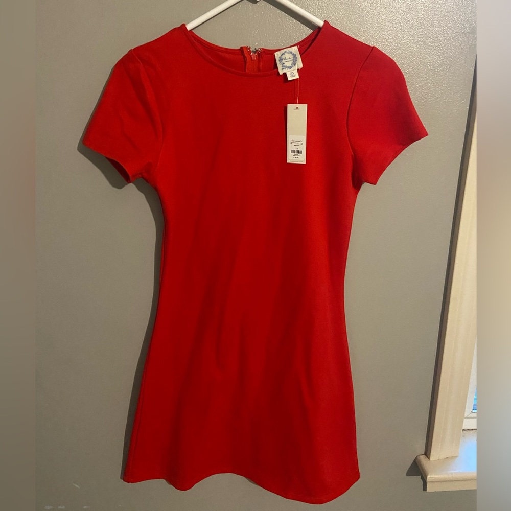 Francesca’s Blue Rain Red Bodycon Dress